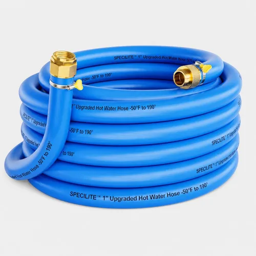 Vista 20 de SPECILITE Manguera de agua de jardín caliente/fría de 5 pies x 1 pulgada, -50 ℉ a 190 ℉, resistente, flexible, explosión de 605 psi, ligera, tubo