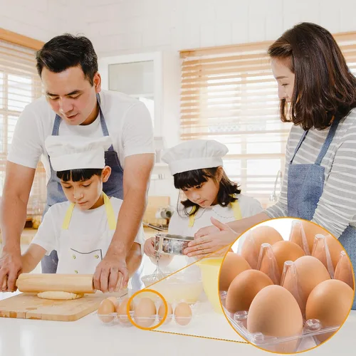 Vista 7 de 48 paquetes de cartones para huevos económicos a granel de 12 unidades, 1 docena de cartones para huevos transparentes y vacíos para huevos