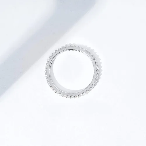 Vista 5 de Tienda Essentials Rhodium Plated Single Row Pave Stackable Eternity Ring