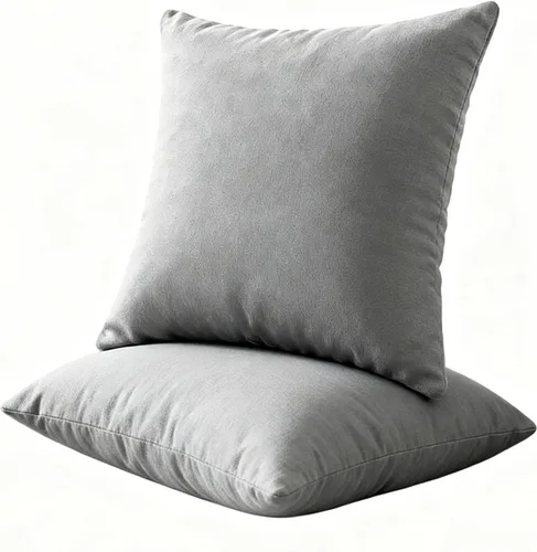 Vista 9 de Almohadas con rellenos incluidos, almohadas de sofá de 18 x 18 pulgadas, almohadas para sofá, azul, paquete de 2, gris claro