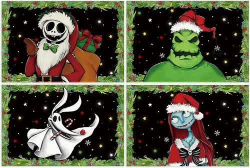 Vista 8 de Manteles individuales de Navidad, manteles de mesa de Halloween, decoración de Navidad para fiesta en el hogar