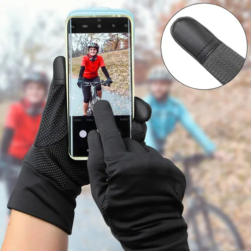 Vista 5 de ALPIDEX Guantes deportivos ligeros para hombre y mujer, guantes para pantalla táctil, forro delgado y cálido para invierno, ciclismo, ciclismo