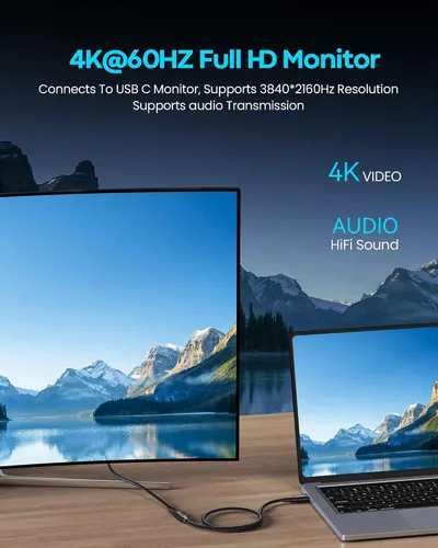 Vista 3 de CLEEFUN Cable de extensión USB-C, 1 pie, paquete de 1, USB-C macho a hembra, datos de 10 Gbps y sincronización de video 4K, carga rápida de 100 W
