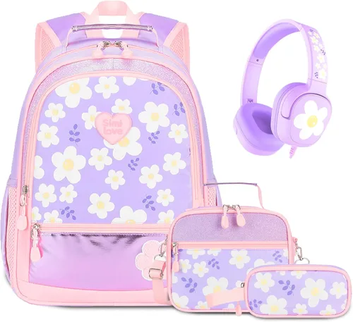 Vista 18 de Juego de mochila de 3 piezas, Arco rojo negro, Escuela