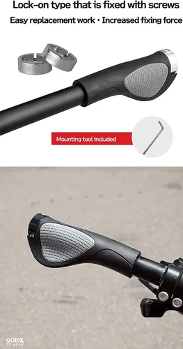 Vista 6 de GORIX Bicicleta Ergo Grips Bar End Cycle Lock en manillar Bicicleta de montaña MTB (GX-D2 (Edición Global))