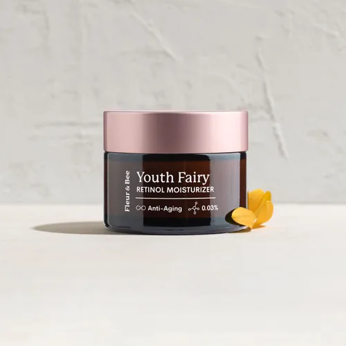 Vista 6 de FLEUR & BEE Hidratante de retinol Limpio, 100% vegano Crema antienvejecimiento, crema de retinol para cara, mejor para noche y día, para mujeres