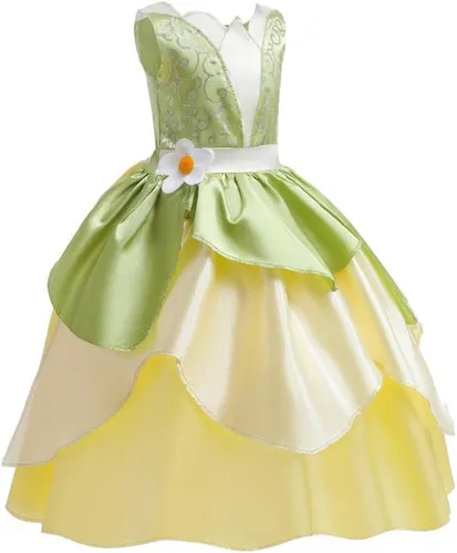 Vista 3 de Lito Angels Disfraz de princesa de rana, disfraz de Halloween para niñas pequeñas, verde