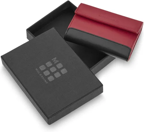 Vista 2 de Moleskine Classic - Cartera triple de piel, color rojo