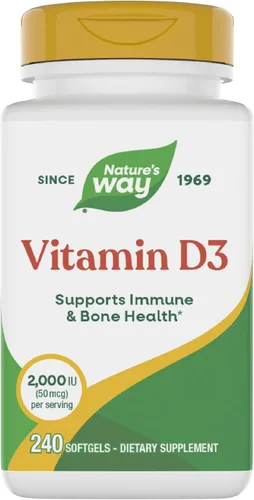 Vista 8 de Nature's Way, D3 2000 IU, vitaminas, 15590, 120, 1, 1