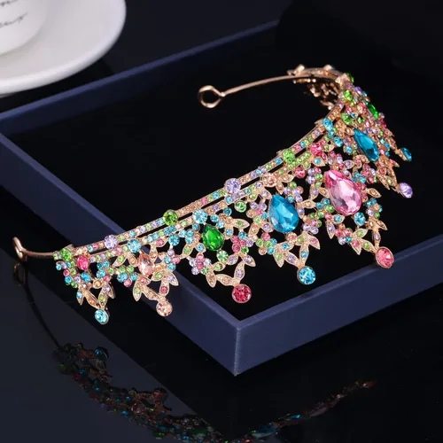 Vista 8 de Kamirola - Corona de reina y tiaras corona de princesa para mujeres y niñas, diademas de cristal para novia, princesa para bodas y fiestas (01)