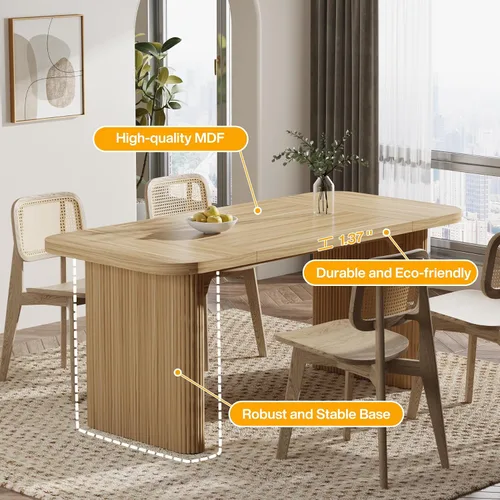 Vista 7 de Tribesigns Escritorio ejecutivo de 62 pulgadas, escritorio grande para computadora de oficina con doble pedestal, mesa rectangular de estilo moderno