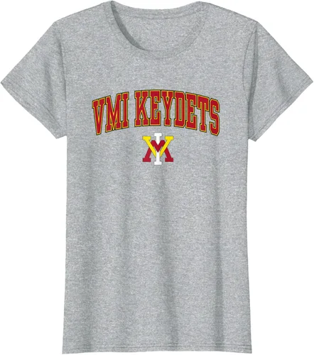 Vista 6 de Camiseta con licencia oficial de VMI Keydets Arch Over, Blanco