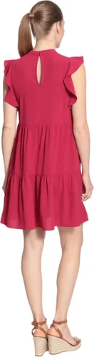 Vista 3 de London Times Vestido escalonado de cuello alto para mujer