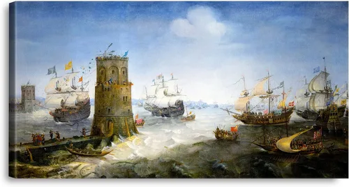 Vista 105 de A&T ARTWORK A Brisk Breeze por Willem van de velde Reproducciones de pintura de velero, impresiones en lienzo giclée para decoración del hogar, 20 x