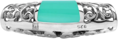 Vista 21 de Silvershake Colgante de diapositiva con incrustaciones de filigrana de plata de ley 925 chapada en oro blanco