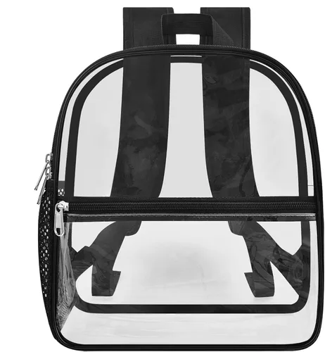 Vista 2 de USPECLARE Clear Backpack for Stadium Approved 12×6×12, Water proof Clear Bag for Stadium Events and Concert Work Sport EventBlack