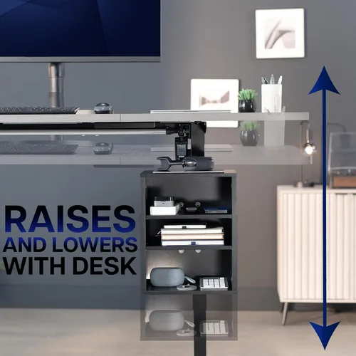 Vista 7 de VIVO DESK-SHELF3CL - Estantería debajo del escritorio, soporte de accesorios de oficina para suministros, dispositivos de juego y más, estantes