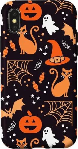Vista 5 de Carcasa para iPhone 16 Halloween, calabazas, fantasmas, bruja, caramelo, maíz, murciélagos, calaveras