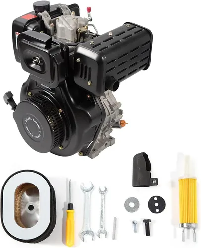 Vista 7 de Motor diésel 406CC 4 tiempos 10HP Motor diesel de eje horizontal de un solo cilindro con sistema de refrigeración por aire de inyección directa