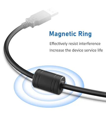 Vista 3 de Cable de alimentación para cámara de salpicadero, (USB tipo C de 10 pies) más grueso, cable de carga USB C de 90 grados con anillo magnético, cable
