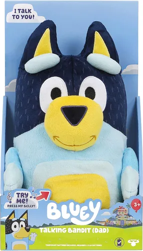 Vista 5 de Bluey - Peluche parlante Bandit (papá) de 14 pulgadas con 9 frases y tema musical