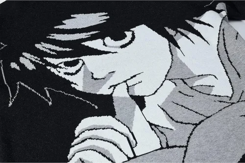 Vista 3 de FELLVISHK Sudadera de manga larga con estampado de anime, unisex, 3D
