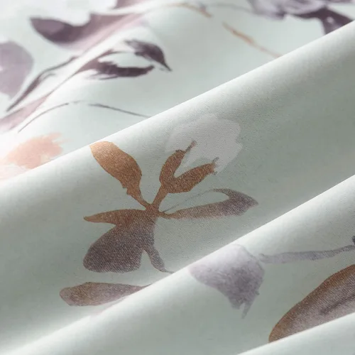 Vista 8 de Leeva - Cortinas de ventana para sala de estar, con estampado floral, cortinas de lino texturizado pesado con aislamiento térmico y oscurecimiento