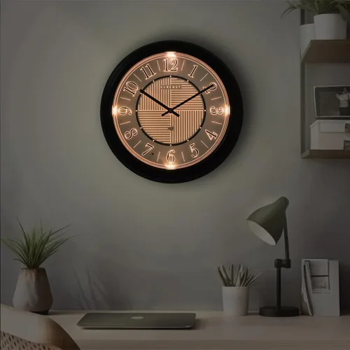 Vista 6 de CLXEAST Reloj de pared atómico iluminado/al aire libre de 14" resistente al