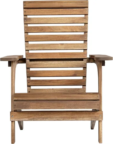 Vista 6 de Teal Island Designs Kenneth - Juego de 2 sillas Adirondack de madera natural