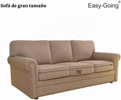 Vista 7 de Easy-Going - Funda reversible para sofá, resistente al agua, con varillas de espuma y correas elásticas, protector de muebles para mascotas y perros