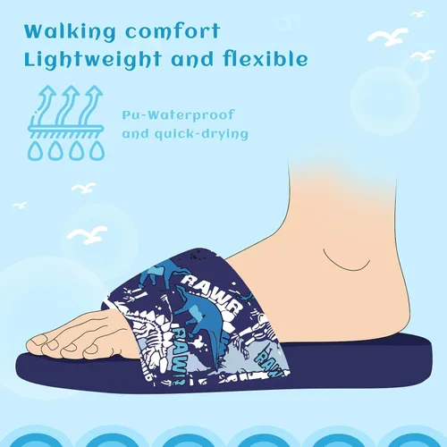 Vista 5 de WateLves Sandalias deslizantes para niñas y niños pantuflas de verano para exteriores playa piscina ducha niño pequeñoniño grande
