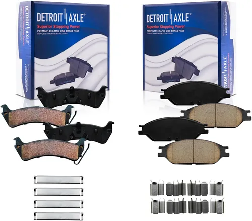 Vista 90 de Detroit Axle - Pastillas de Freno Delantero Izquierdo Reemplazo de Pinza de Disco para Dodge Ram 1500 Dakota Mitsubishi Raider - Juego de 3 piezas