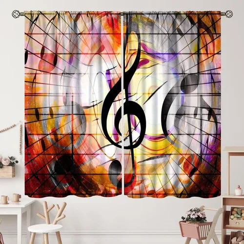 Vista 37 de Cortinas de jazz para mujer americana, estilo grunge, estilo grunge, con bolsillo para barra, para dormitorio, sala de estar, decoración