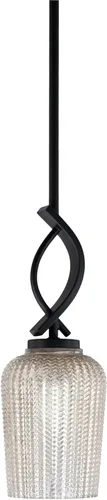 Vista 139 de Toltec Lighting Cavella Stem Colgado Mini colgante, acabado grafito, vidrio de muselina blanca de 4 pulgadas