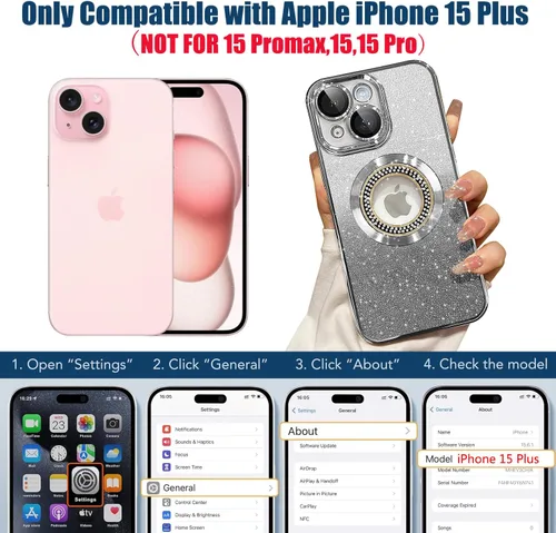 Vista 175 de Misscase Funda magnética con purpurina para iPhone 11 compatible con MagSafe, protección completa, delgada, a prueba de golpes, antiarañazos