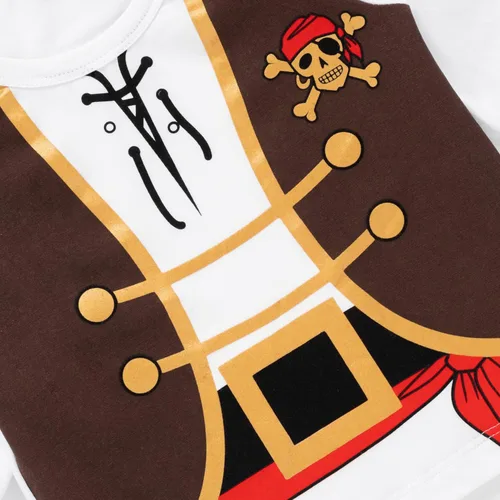 Vista 5 de Auggle Conjunto de pirata para bebé, disfraz de Halloween, manga larga con bufanda para la cabeza