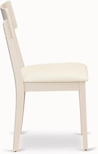 Vista 6 de East West Furniture ADC-LWH-LC Andi - Juego de 2 sillas de comedor tapizadas de piel sintética, color blanco lino