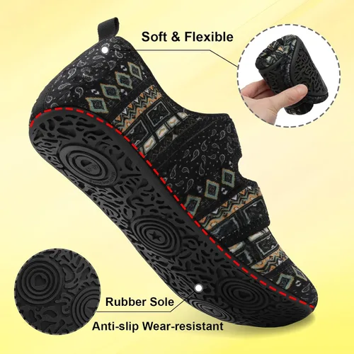 Vista 3 de LeIsfIt Pantuflas de casa para mujeres y hombres, pantuflas anchas para diabéticos, ajustables, zapatos de casa descalzos, calcetines suaves