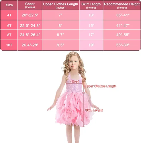 Vista 6 de Vestido tutú para niñas, vestido de tul con lentejuelas, vestido de princesa para niñas pequeñas, disfraz de fiesta de cumpleaños brillante