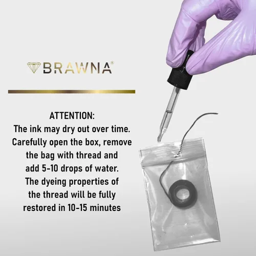 Vista 2 de BRAWNA PMU Supplies - Cuerda de mapeo preentintada para microblading y microsombreado de cejas - Cuerda de microblading premium - Herramienta