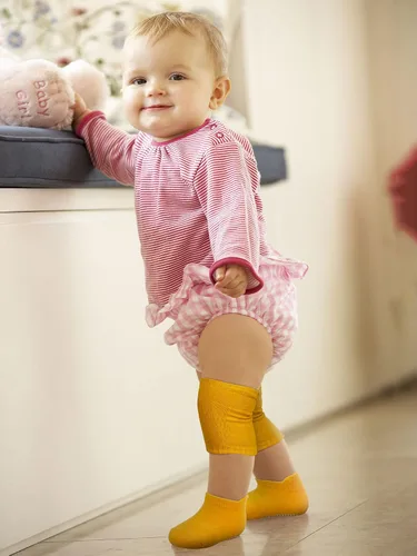 Vista 6 de 10 Pairs Baby Crawling Anti Slip Knee Pads and Anti Slip Baby Socks Set Unisex Toddler Knee Protectors Non Slip Ankle Socks