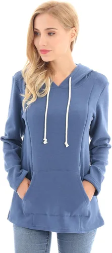 Vista 29 de Bearsland - Sudadera de lactancia y maternidad para mujer, con bolsillos y capucha
