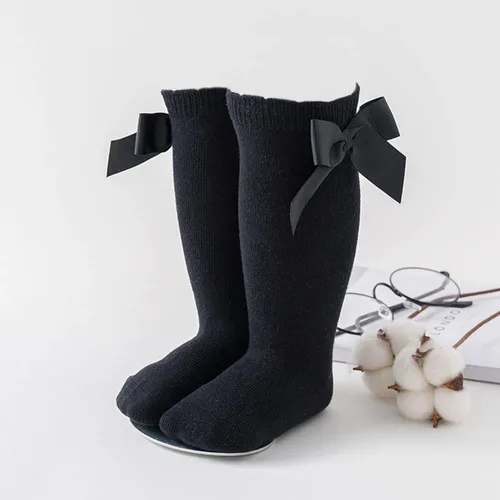 Vista 4 de DRESHOW BQUBO Baby Knee High Sock Toddler Girl Dress Socks Baby Knit Stocking Cotton Infant Girls Socks