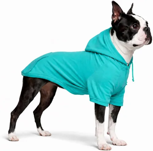 Vista 29 de Lovelonglong Sudadera básica con capucha para perros, 100% algodón, se adapta a perros pequeños, medianos y grandes, color negro, XS