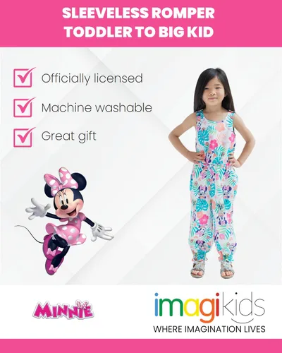 Vista 2 de Disney Minnie Mouse Mickey Mouse - Mameluco sin mangas para niñas pequeñas y grandes