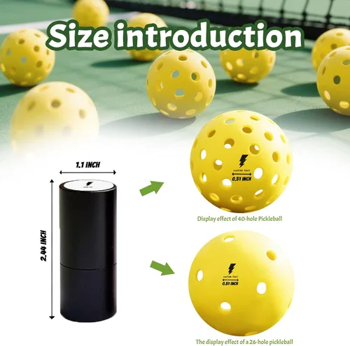 Vista 2 de Marcador de sello de pickleball personalizado - Sello de nombre personalizado para bolas de pickleball, sin ensuciar, tinta de larga duración