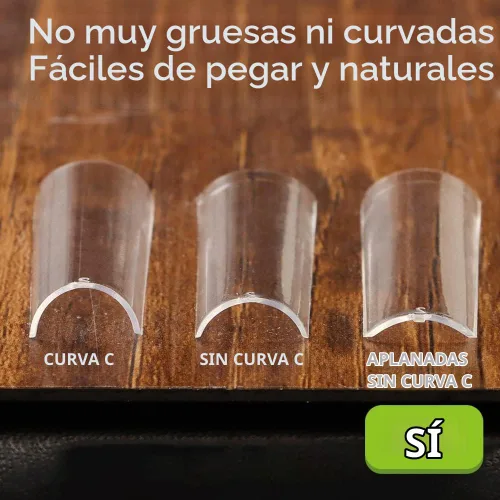 Vista 2 de Puntas de uñas cuadradas XXL planas sin curva C, media cubierta transparente, puntas de uñas rectas cuadradas cónicas planas para uñas acrílicas