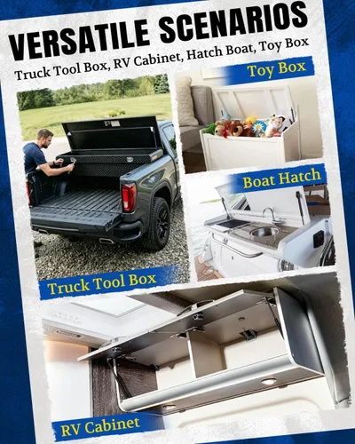 Vista 3 de ARANA - Amortiguadores a gas de 7.5 pulgadas, 10 lb, soportes de elevación para tapas de cajas de herramientas de camioneta, cajas de almacenamiento