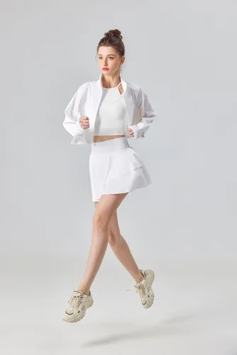 Vista 6 de altiland Chaquetas recortadas con cremallera y protección solar para mujer, para entrenamiento atlético y correr