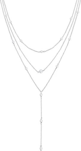 Vista 14 de DAOCHONG Collar con colgante de cadena larga triple multicapa de plata esterlina S925 para mujer